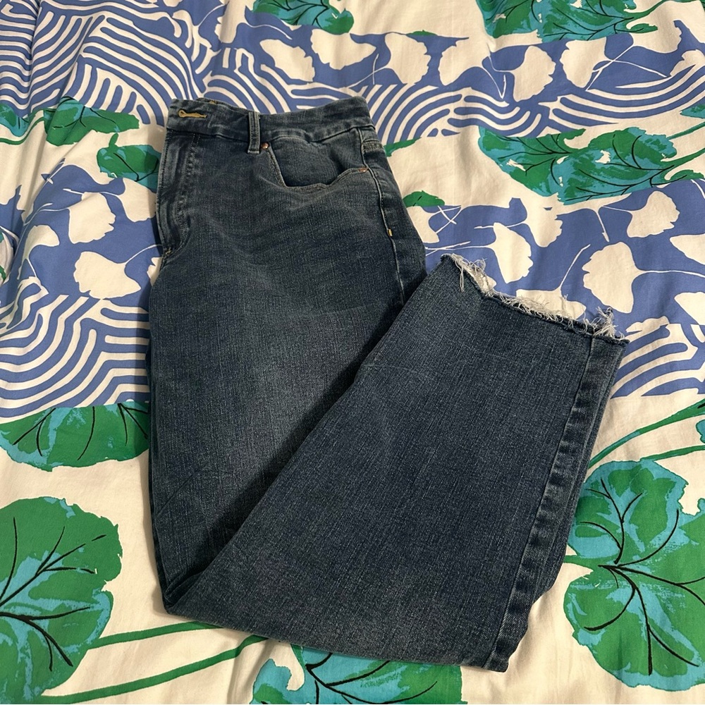 Express Blue Ankle Cropped Jeans